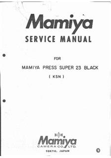Mamiya Press manual. Camera Instructions.